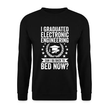 Ich Habe Elektrotechnik Studiert - Unisex Pullover - Schwarz - Vorne - Alina (178cm) & Michal (187cm)