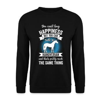 Riding - Hanoverian Horse - Unisex Sweatshirt - black - Front - Alina (178cm) & Michal (187cm)