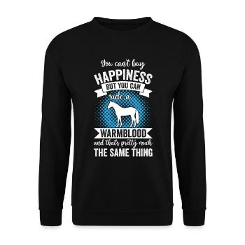 Reiten - Warmblut Pferd - Unisex Pullover - Schwarz - Vorne - Alina (178cm) & Michal (187cm)