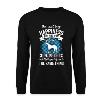 Riding - Thoroughbred Horse - Unisex Sweatshirt - black - Front - Alina (178cm) & Michal (187cm)
