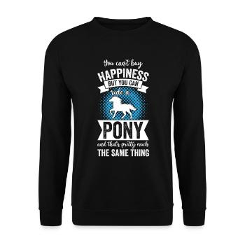 Riding - Pony Horse - Unisex Sweatshirt - black - Front - Alina (178cm) & Michal (187cm)