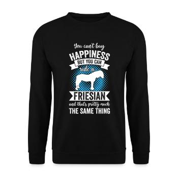 Riding - Frisian Horse - Unisex Sweatshirt - black - Front - Alina (178cm) & Michal (187cm)