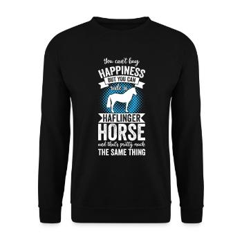 Riding - Haflinger Horse - Unisex Sweatshirt - black - Front - Alina (178cm) & Michal (187cm)