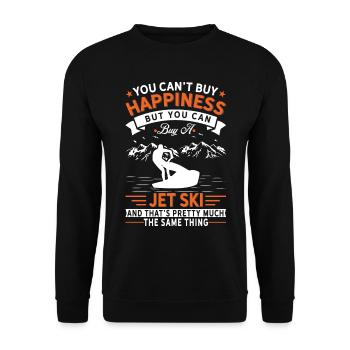 Glück Kann Man Nicht Kaufen, Außer Jetski - Unisex Pullover - Schwarz - Vorne - Alina (178cm) & Michal (187cm)