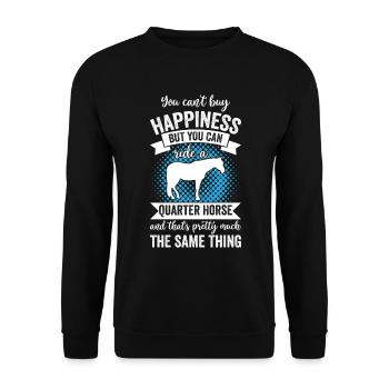 Équitation - Quarter Horse - Sweat-shirt Unisexe - noir - Devant - Alina (178cm) & Michal (187cm)