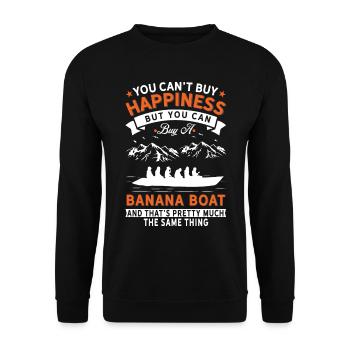 You can't buy happiness, but banana boat - Unisex Sweatshirt - black - Front - Alina (178cm) & Michal (187cm)