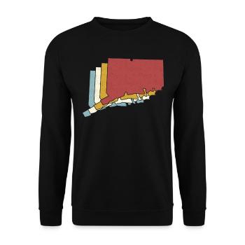 USA State - Vintage Map Connecticut - Unisex Sweatshirt - black - Front - Alina (178cm) & Michal (187cm)