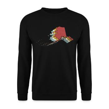 USA State - Vintage Map Alaska - Unisex Pullover - Schwarz - Vorne - Alina (178cm) & Michal (187cm)