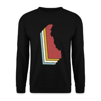 USA State - Vintage Map Delaware - Unisex Pullover - Schwarz - Vorne - Alina (178cm) & Michal (187cm)