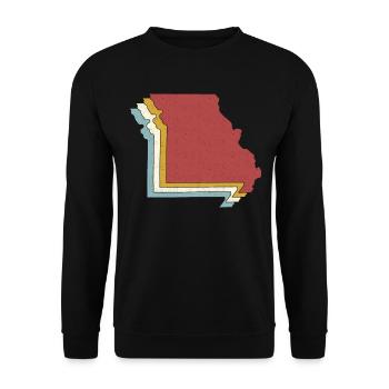 USA State - Vintage Map Missouri - Unisex Sweatshirt - black - Front - Alina (178cm) & Michal (187cm)