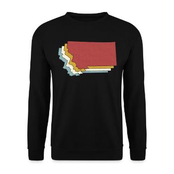 USA State - Vintage Map Montana - Unisex Sweatshirt - black - Front - Alina (178cm) & Michal (187cm)
