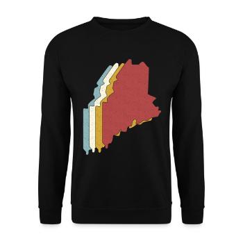 USA State - Vintage Map Maine - Unisex Pullover - Schwarz - Vorne - Alina (178cm) & Michal (187cm)