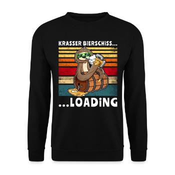 Bier Bierschiss Faultier Saufsprüche - Unisex Pullover - Schwarz - Vorne - Alina (178cm) & Michal (187cm)