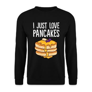 Pancakes - I just love pancakes - Unisex Sweatshirt - black - Front - Alina (178cm) & Michal (187cm)