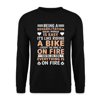 Rehabilitation Social Worker Occupation Job Rehab - Unisex Sweatshirt - black - Front - Alina (178cm) & Michal (187cm)