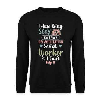 Rehabilitation Social Worker Occupation Job Rehab - Unisex Pullover - Schwarz - Vorne - Alina (178cm) & Michal (187cm)