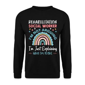 Rehabilitation Social Worker Occupation Job Rehab - Unisex Sweatshirt - black - Front - Alina (178cm) & Michal (187cm)