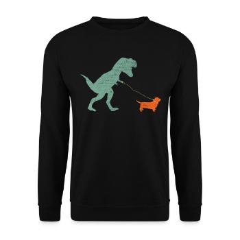 Vintage T-Rex - Unisex Sweatshirt - black - Front - Alina (178cm) & Michal (187cm)