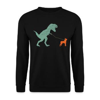 Vintage T-Rex - Unisex Pullover - Schwarz - Vorne - Alina (178cm) & Michal (187cm)