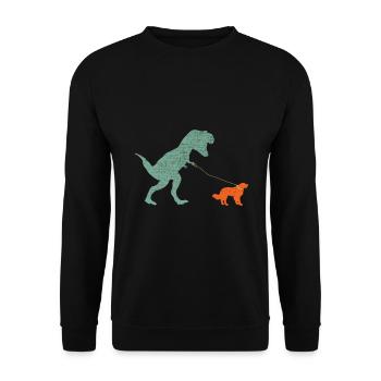 Vintage T-Rex - Unisex Sweatshirt - black - Front - Alina (178cm) & Michal (187cm)