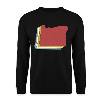 USA State - Vintage Map Oregon - Unisex Sweatshirt - black - Front - Alina (178cm) & Michal (187cm)