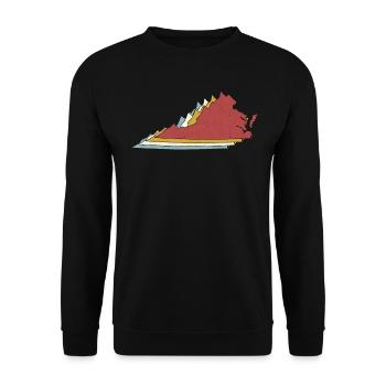 USA State - Vintage Map Virginia - Unisex Pullover - Schwarz - Vorne - Alina (178cm) & Michal (187cm)