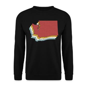 USA-Staat - Vintage Karte Washington - Unisex Pullover - Schwarz - Vorne - Alina (178cm) & Michal (187cm)