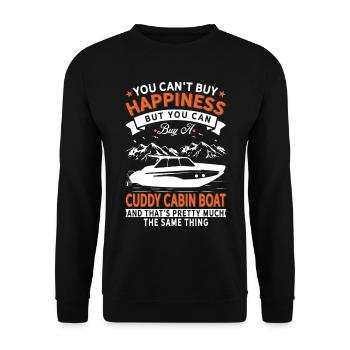 Je ne peux pas acheter du bonheur, mais un bateau câlin - Sweat-shirt Unisexe - noir - Devant - Alina (178cm) & Michal (187cm)