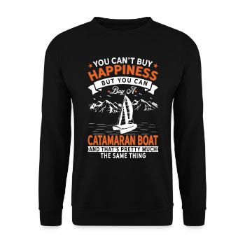 Je ne peux pas acheter du bonheur, mais catamaran - Sweat-shirt Unisexe - noir - Devant - Alina (178cm) & Michal (187cm)