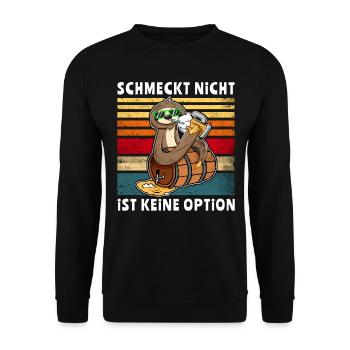 Bier Trinken Faultier Trinksprüche - Unisex Pullover - Schwarz - Vorne - Alina (178cm) & Michal (187cm)