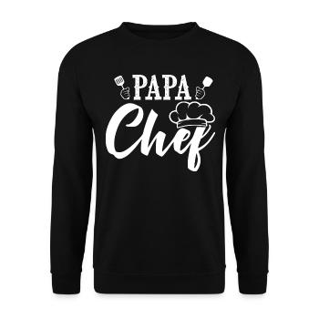 papa chef cadeau cool papa cuito cuisinier - Sweat-shirt Unisexe - noir - Devant - Alina (178cm) & Michal (187cm)