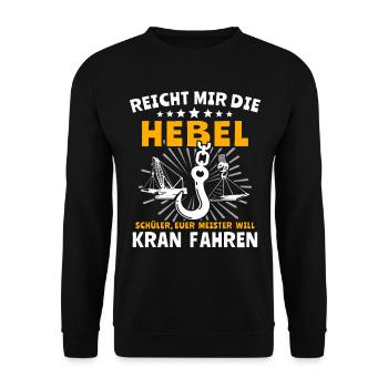 Kranführer Kran Kranfahrer - Unisex Pullover - Schwarz - Vorne - Alina (178cm) & Michal (187cm)