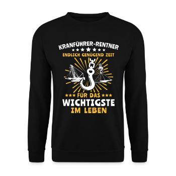 Kranführer Kran Kranfahrer - Unisex Pullover - Schwarz - Vorne - Alina (178cm) & Michal (187cm)