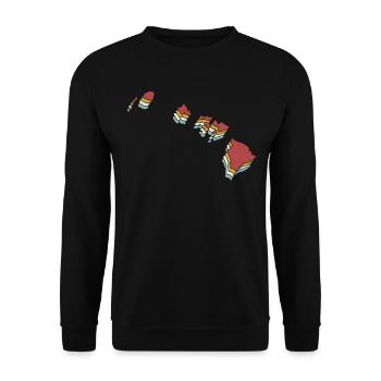 USA State - Vintage Map Hawaii - Unisex Sweatshirt - black - Front - Alina (178cm) & Michal (187cm)