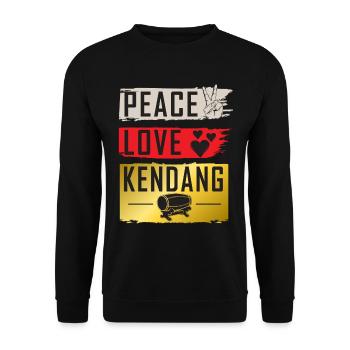 Peace Love Kendang Musical Instrument - Unisex Pullover - Schwarz - Vorne - Alina (178cm) & Michal (187cm)