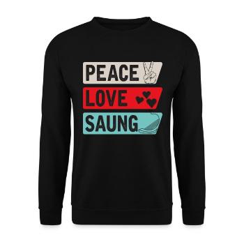 Peace Love Saung Instrument - Sweat-shirt Unisexe - noir - Devant - Alina (178cm) & Michal (187cm)