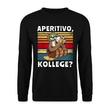 Bier Faultier Trinksprüche - Unisex Pullover - Schwarz - Vorne - Alina (178cm) & Michal (187cm)
