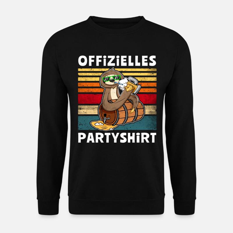 Bier Faultier Trinksprüche - Unisex Pullover - Schwarz