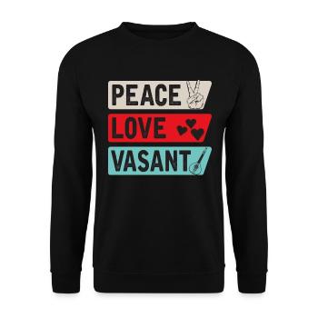 Peace Love Vasant Instrument - Sweat-shirt Unisexe - noir - Devant - Alina (178cm) & Michal (187cm)
