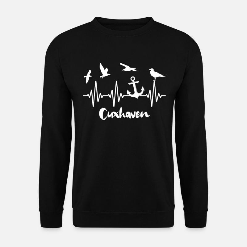 Cuxhaven EKG Cuxhavener Herzlinie - Unisex Pullover - Schwarz
