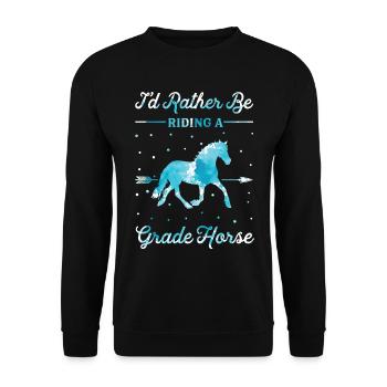 Monter sur un cheval de première classe - Sweat-shirt Unisexe - noir - Devant - Alina (178cm) & Michal (187cm)