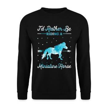 Monter un cheval miniature - Sweat-shirt Unisexe - noir - Devant - Alina (178cm) & Michal (187cm)