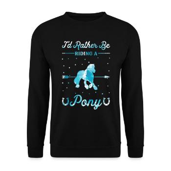 Riding a pony - Unisex Sweatshirt - black - Front - Alina (178cm) & Michal (187cm)