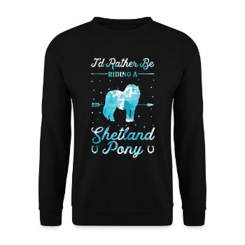 Chevaucher un poney Shetland - Sweat-shirt Unisexe - noir - Devant - Alina (178cm) & Michal (187cm)