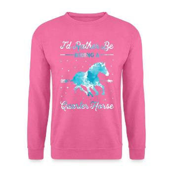 Monter un Quarter Horse - Sweat-shirt Unisexe - rose - Devant