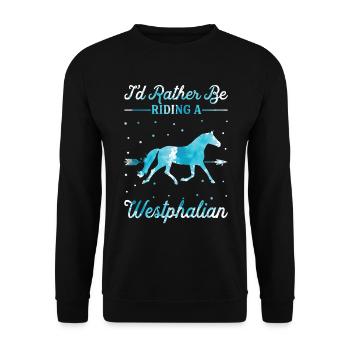 Monter sur un cheval westphalien - Sweat-shirt Unisexe - noir - Devant - Alina (178cm) & Michal (187cm)