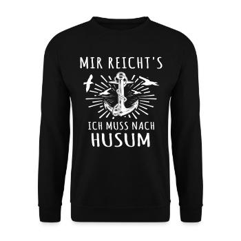 Husum Motiv - Unisex Pullover - Schwarz - Vorne - Alina (178cm) & Michal (187cm)