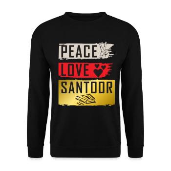 Peace Love Santoor Musical Instrument - Unisex Pullover - Schwarz - Vorne - Alina (178cm) & Michal (187cm)