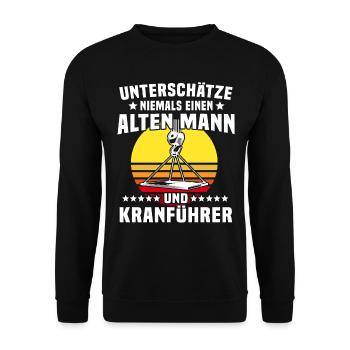 Kranführer Kranfahrer Kran - Unisex Pullover - Schwarz - Vorne - Alina (178cm) & Michal (187cm)