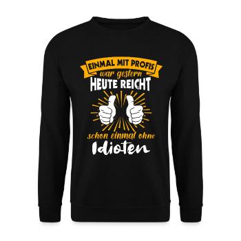 Profis Arbeiten Handwerker - Unisex Pullover - Schwarz - Vorne - Alina (178cm) & Michal (187cm)
